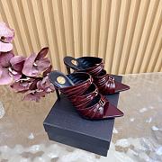 Okify YSL Red Burgundy Stiletto High Heels 11cm - 1