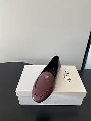 Okify Celine Red Burgundy Flat Women Loafers - 6