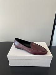 Okify Celine Red Burgundy Flat Women Loafers - 4