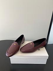 Okify Celine Red Burgundy Flat Women Loafers - 3