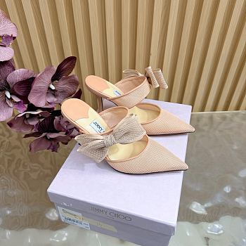 Okify Jimmy Choo Nude Mesh High Heels 