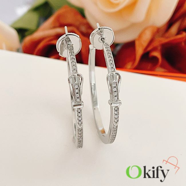 Okify Hermes Silver Earrings 27928 - 1