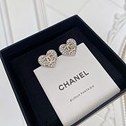 Okify CC Silver Heart Earrings With Diamond - 4