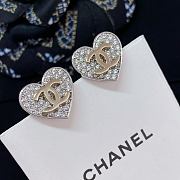 Okify CC Silver Heart Earrings With Diamond - 1