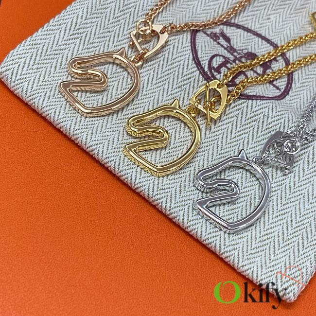 Okify Hermes Horse Head Necklace - 1