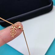 Okify Tiffany Rose Gold Necklace With Pink Rhinestone - 4