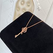 Okify Tiffany Rose Gold Necklace With Pink Rhinestone - 3