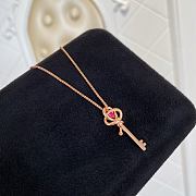Okify Tiffany Rose Gold Necklace With Pink Rhinestone - 1