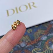 Okify Dior Gold Earrings With Half Diamond - 4