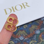 Okify Dior Gold Earrings With Half Diamond - 3