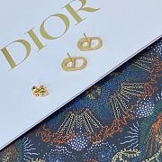 Okify Dior Gold Earrings With Half Diamond - 2