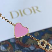 Okify Dior Gold Bracelet With Pink Heart And Diamond - 3