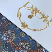 Okify Dior Gold Bracelet With Pink Heart And Diamond - 2