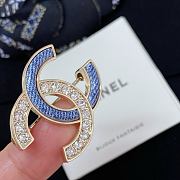 Okify CC Light Gold Blue Brooch - 6