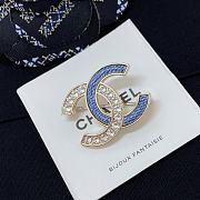 Okify CC Light Gold Blue Brooch - 1