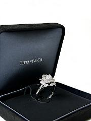 Okify Tiffany Silver Rose Ring With Diamond - 4