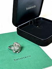 Okify Tiffany Silver Rose Ring With Diamond - 3