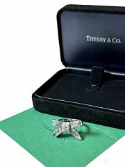 Okify Tiffany Silver Bow Ring With Diamond - 3
