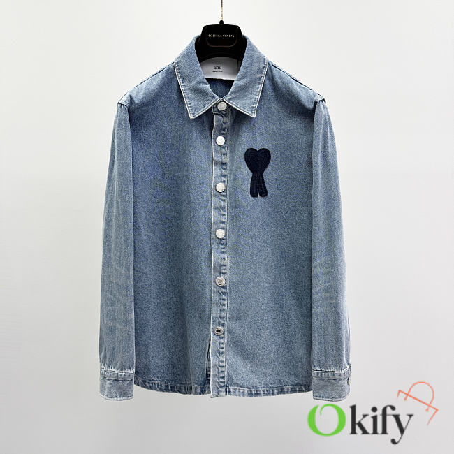 Okify Ami Knitted Heart Denim Jacket S-XL - 1