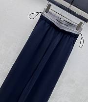 Okify Alexander Wang Dark Blue Drawstring Webbing Double-Waisted Trousers SML - 4