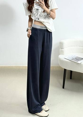 Okify Alexander Wang Dark Blue Drawstring Webbing Double-Waisted Trousers SML