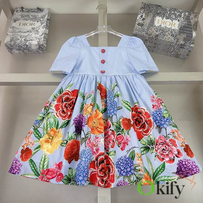 Okify Dolce & Gabbana Flowers Kid Dress 90-160 - 1