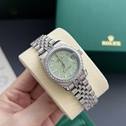 Okify Rolex Datejust 31mm Silver Watch Green Dial With Diamond 27973 - 5