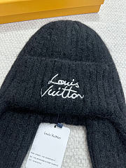 Okify Louis Vuitton Black Knitted Mohair Rabbit Ear Hat - 4