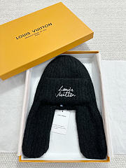 Okify Louis Vuitton Black Knitted Mohair Rabbit Ear Hat - 1