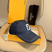 Okify Fendi Denim Blue Baseball Cap  - 4