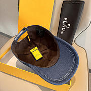 Okify Fendi Denim Blue Baseball Cap  - 5