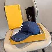 Okify Fendi Denim Blue Baseball Cap  - 3
