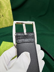 Okify Gucci Black Belt Silver Hardware 4cm  - 4