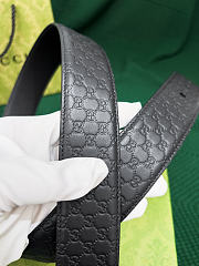 Okify Gucci Black Belt Silver Hardware 4cm  - 5