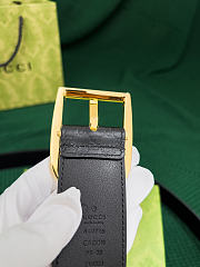 Okify Gucci Black Belt Gold Hardware 4cm  - 6