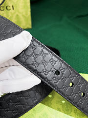 Okify Gucci Black Belt Gold Hardware 4cm  - 2