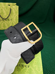 Okify Gucci Black Belt Gold Hardware 4cm  - 3