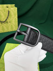 Okify Gucci Black Belt Black Hardware 4cm  - 6
