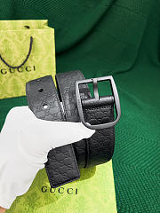 Okify Gucci Black Belt Black Hardware 4cm  - 4