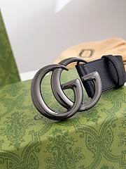 Okify Gucci GG Black Belt Black Hardware 4cm  - 2