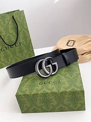 Okify Gucci GG Black Belt Black Hardware 4cm  - 6