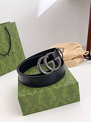 Okify Gucci GG Black Belt Black Hardware 4cm  - 5