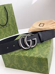 Okify Gucci GG Black Belt Black Hardware 4cm  - 4