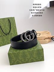 Okify Gucci GG Black Belt Black Hardware 4cm  - 1