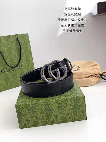 Okify Gucci GG Black Belt Black Hardware 4cm 