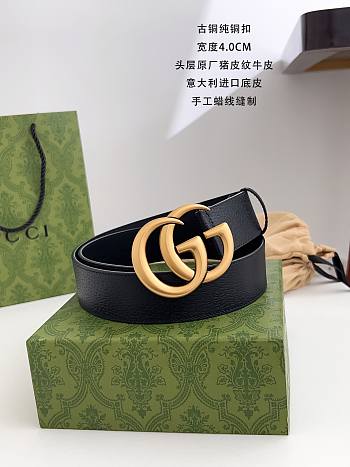 Okify Gucci GG Black Belt Gold Hardware 4cm 