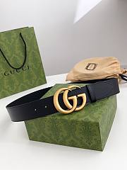 Okify Gucci GG Black Belt Gold Hardware 4cm  - 6