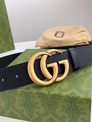 Okify Gucci GG Black Belt Gold Hardware 4cm  - 3