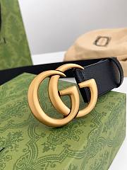 Okify Gucci GG Black Belt Gold Hardware 4cm  - 2