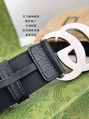Okify Gucci GG Black Belt Silver Hardware 4cm  - 4